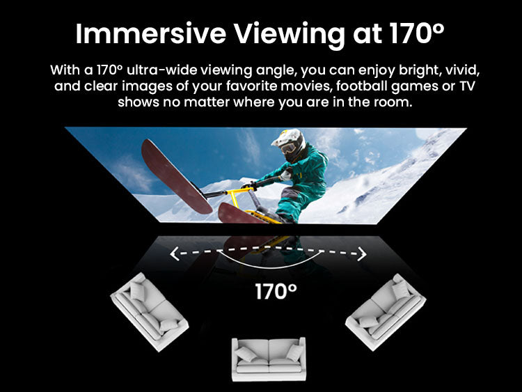 AWOL Vision Cinematic ALR Screen offering immersive viewing experience with 170° ultra-wide angle.