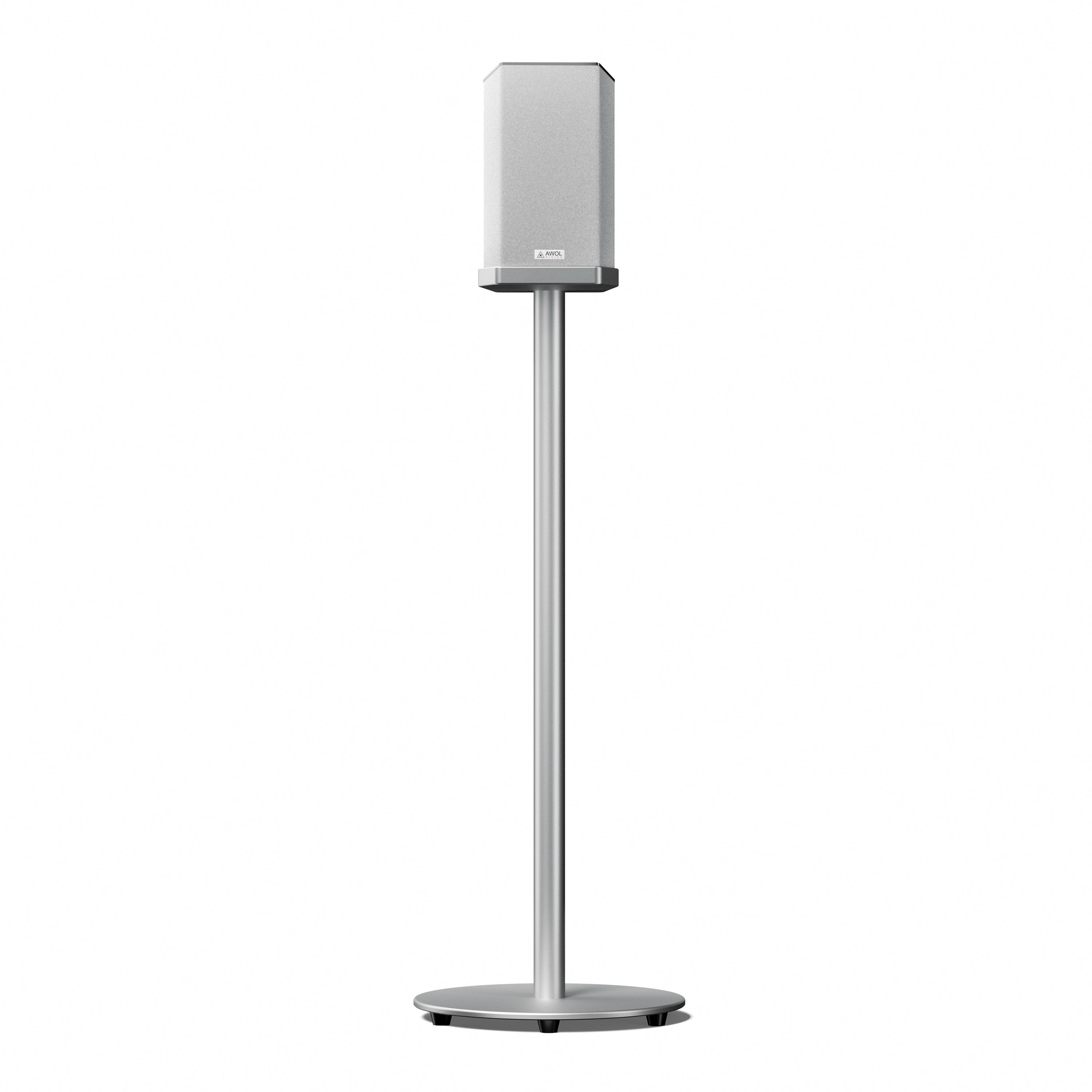 Single AWOL ThunderBeat floor speaker stand in anodized aluminum finish for premium speaker support.